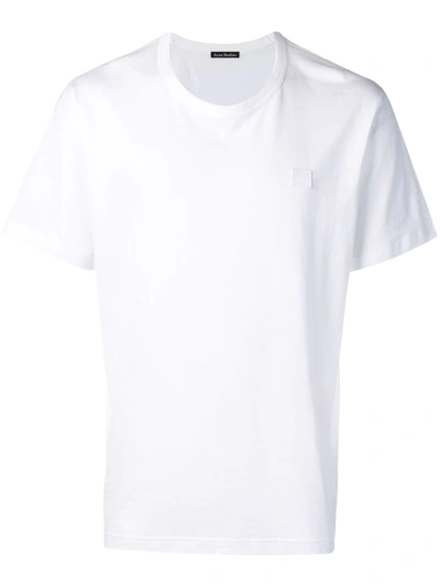 Acne Studios Face-patch Crew Neck T-shirt In White