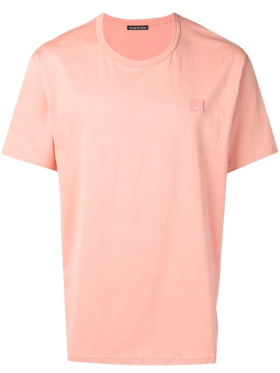 Acne Studios Nash Face T-shirt In Pink