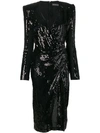 DAVID KOMA SEQUIN FITTED DRESS