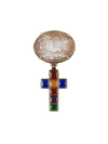 GUCCI GUCCI BROOCH WITH CROSS AND CAMEO - GOLD