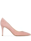 GIANVITO ROSSI NUDE 85 SUEDE LEATHER PUMPS