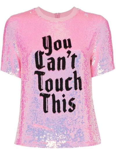 Ashish X Browns You Can't Touch This Sequin T-shirt In Pink