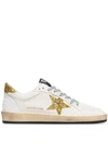 GOLDEN GOOSE BALL STAR APPLIQUE LEATHER SNEAKERS