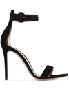 Gianvito Rossi Portofino 105mm Suede Sandals In Black