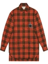 GUCCI OVERSIZE CHECK WOOL SHIRT WITH ANCHOR