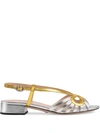 GUCCI METALLIC LEATHER SANDAL