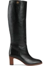 GUCCI LEATHER MID-HEEL BOOT