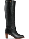 Gucci Leather Mid-heel Boot In Black