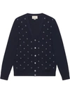 GUCCI G DOT JACQUARD CARDIGAN