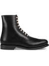 GUCCI GUCCI 80'S STYLE LACE-UP BOOTS - BLACK