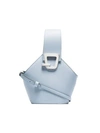 DANSE LENTE BABY BLUE MINI LEATHER BUCKET BAG