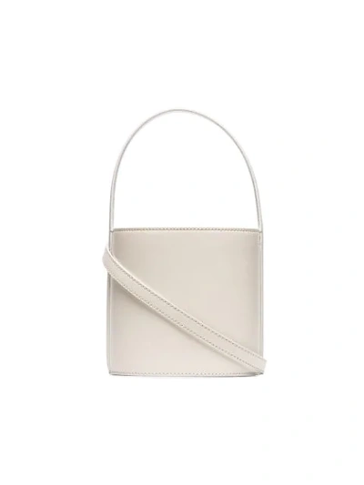 Staud Off-white Bisset Leather Bucket Bag In Neutrals