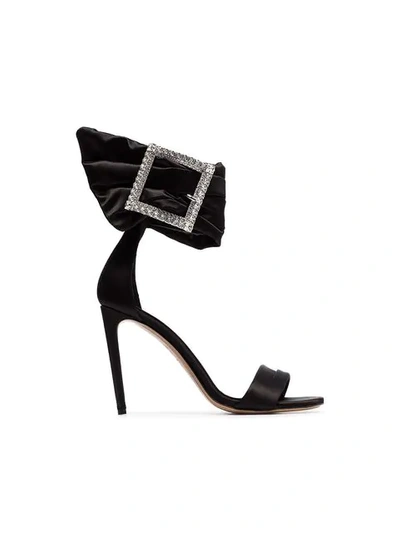 Alexandre Vauthier Yasmin Swarovski Crystal-embellished Patent-leather Sandals In Black