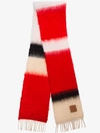 LOEWE LOEWE RED KNITTED MOHAIR WOOL SCARF - BLACK