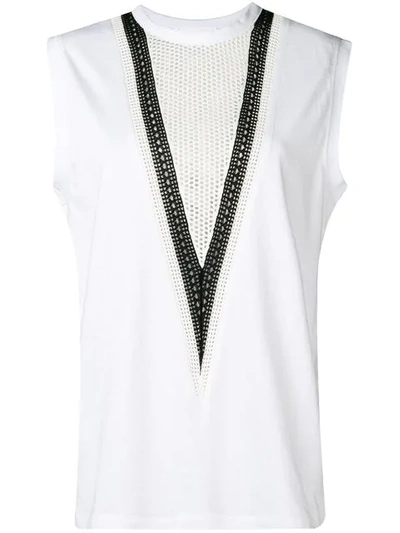 Helmut Lang Pointelle Detail Muscle Tank In White