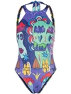 ELLIE RASSIA PRINTED HIGH NECK BACKLESS SWIMSUIT