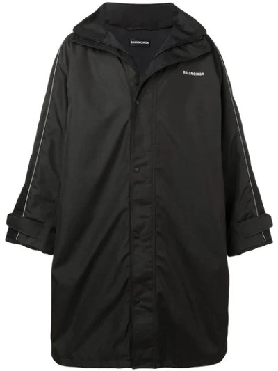 Balenciaga Padded Lining Raincoat In Black