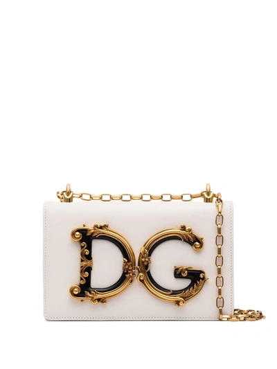 Dolce & Gabbana Dolce&gabbana Logo Leather Crossbody Bag In White