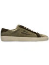 SAINT LAURENT COURT CLASSIC SL/06 EMBROIDERED DESTROYED CANVAS SNEAKERS