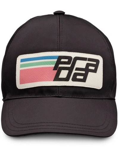 Prada Nylon Logo棒球帽 - 黑色 In Black