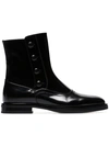 ALEXANDER MCQUEEN BLACK BUTTON-DETAIL LEATHER ANKLE BOOTS