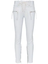 BEN TAVERNITI UNRAVEL PROJECT LACE-UP SKINNY LEATHER TROUSERS
