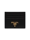 Prada Textured-leather Cardholder In Black