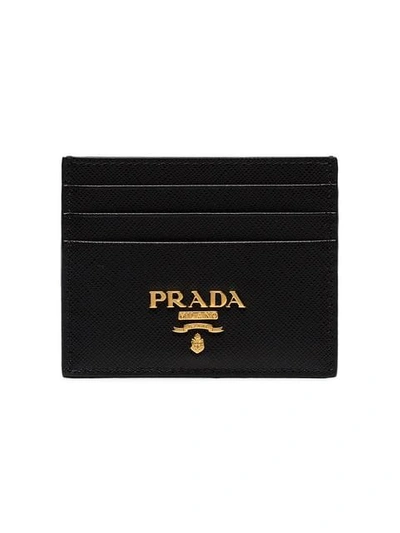Prada Textured-leather Cardholder In Black