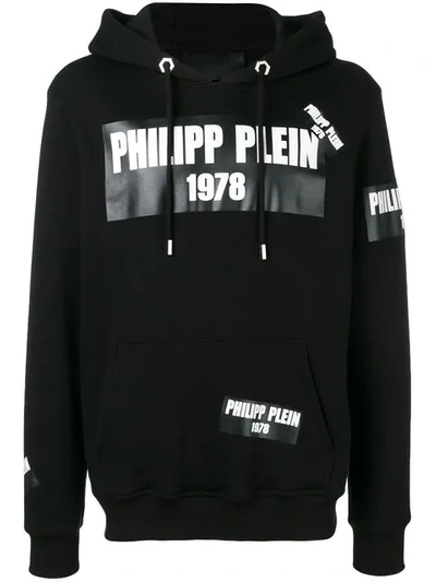 Philipp Plein Logo Patch Hoodie In Black