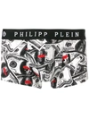 PHILIPP PLEIN PHILIPP PLEIN 钞票印花四角裤 - 黑色