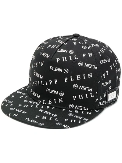 Philipp Plein 全印花logo棒球帽 - 黑色 In Black