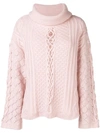 CIRCUS HOTEL CIRCUS HOTEL DETAILED KNIT JUMPER - PINK