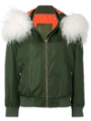 MR & MRS ITALY CUSTOMISABLE BOMBER WITH FUR COLLAR