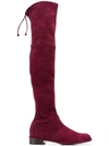 Stuart Weitzman Lowland Thigh High Boots In Red