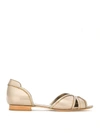 SARAH CHOFAKIAN METALLIC FLAT SANDALS