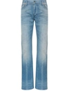GUCCI WEB TRIM EMBELLISHED STRAIGHT JEANS