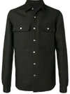 Rick Owens Outer Pointed Collar Shirt - Black In Black