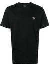 Ps By Paul Smith Zebra-embroidered Crewneck Organic-cotton T-shirt In Black