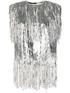 MSGM SEQUIN FRINGED TOP