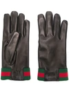 GUCCI LEATHER GLOVES WITH WEB