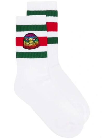 Gucci Eagle Patch Socks In White