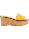 Jimmy Choo Deedee 80 Saffron Suede Sandal Wedges