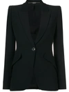 Alexander Mcqueen Upside-down Lapel Jacket In Black