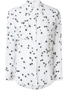 Equipment White Shirt With All-over Star Motif And Patch Pockets On The Chest In Silk Woman In White