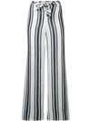 TORY BURCH AWNING STRIPE FLARED TROUSERS