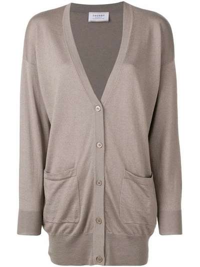Snobby Sheep Slouched Long-sleeve Cardigan In Neutrals