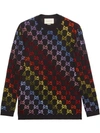 GUCCI WOOL SWEATER WITH GG RHINESTONE MOTIF