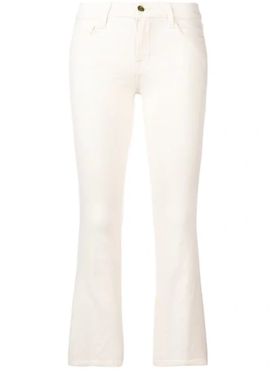 J Brand Mid Rise Cropped Bootcut Selena Jeans In White