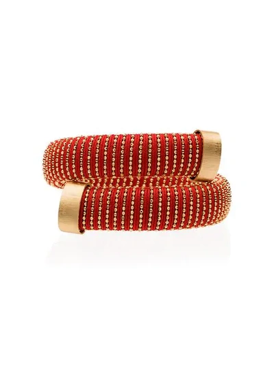 Carolina Bucci Silver-plated Gold Caro Bracelet In Red