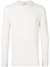 Saint Laurent Slim Fit Crewneck Sweater In White